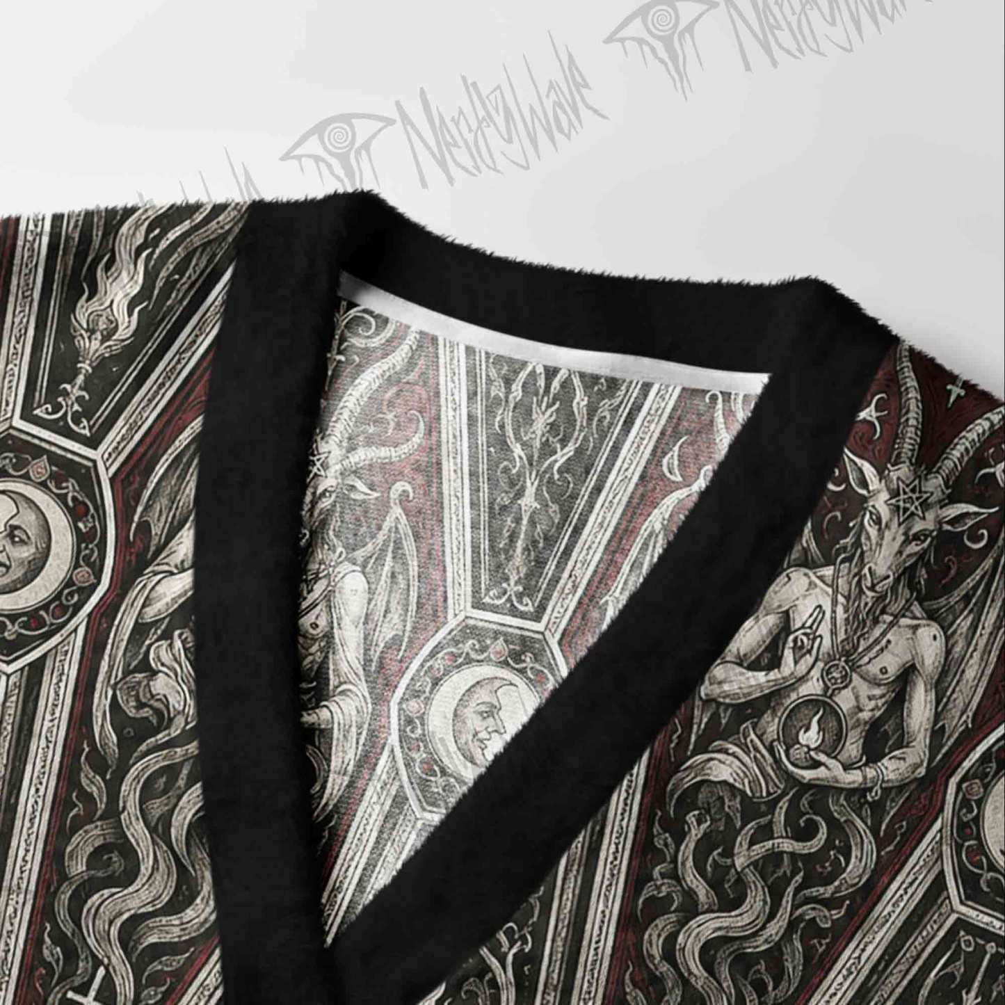 Baphomet Coffin Ritual Cardigan Sweater