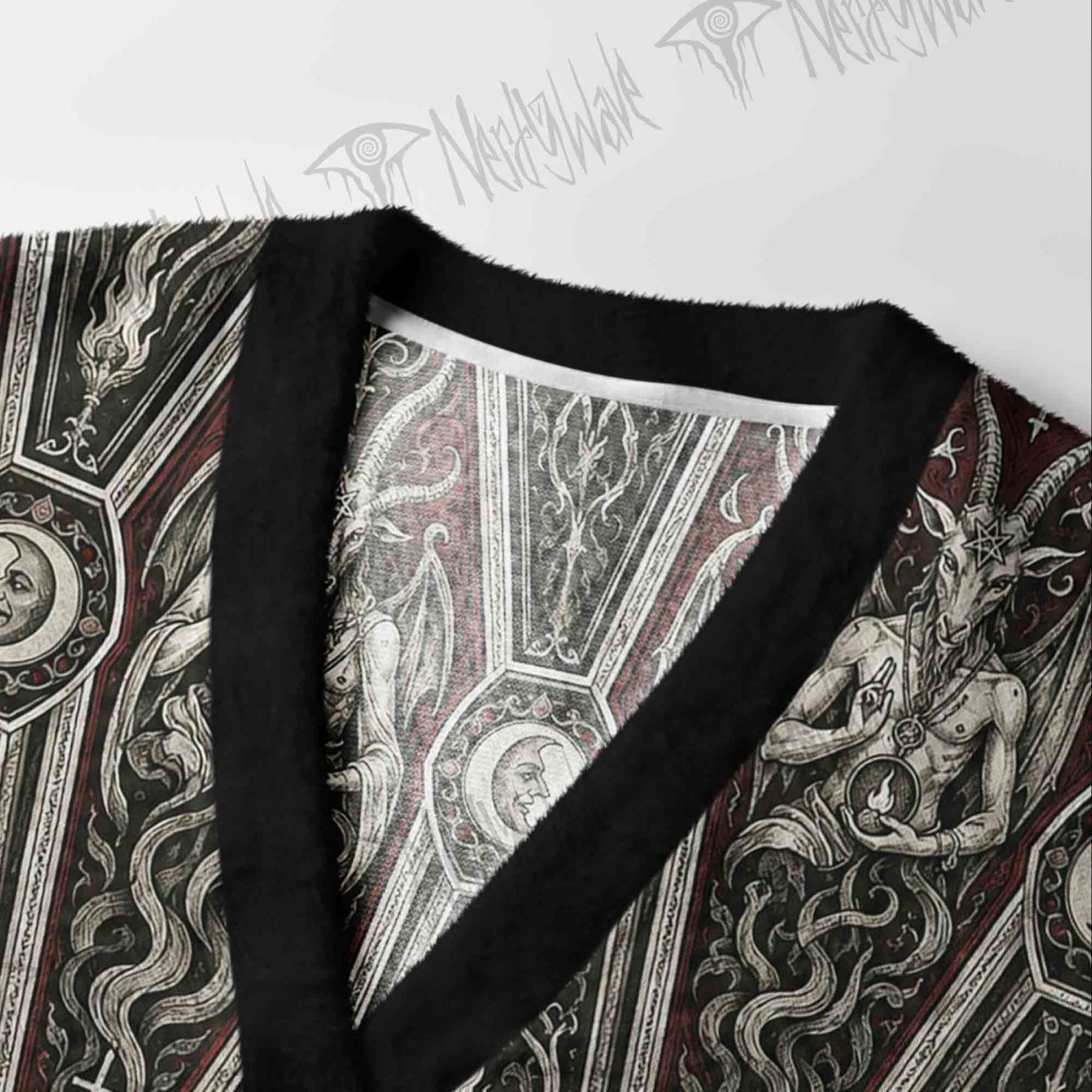 Baphomet Coffin Ritual Cardigan Sweater