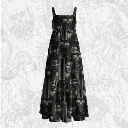 Black Swordsman Wide Straps Maxi Dress