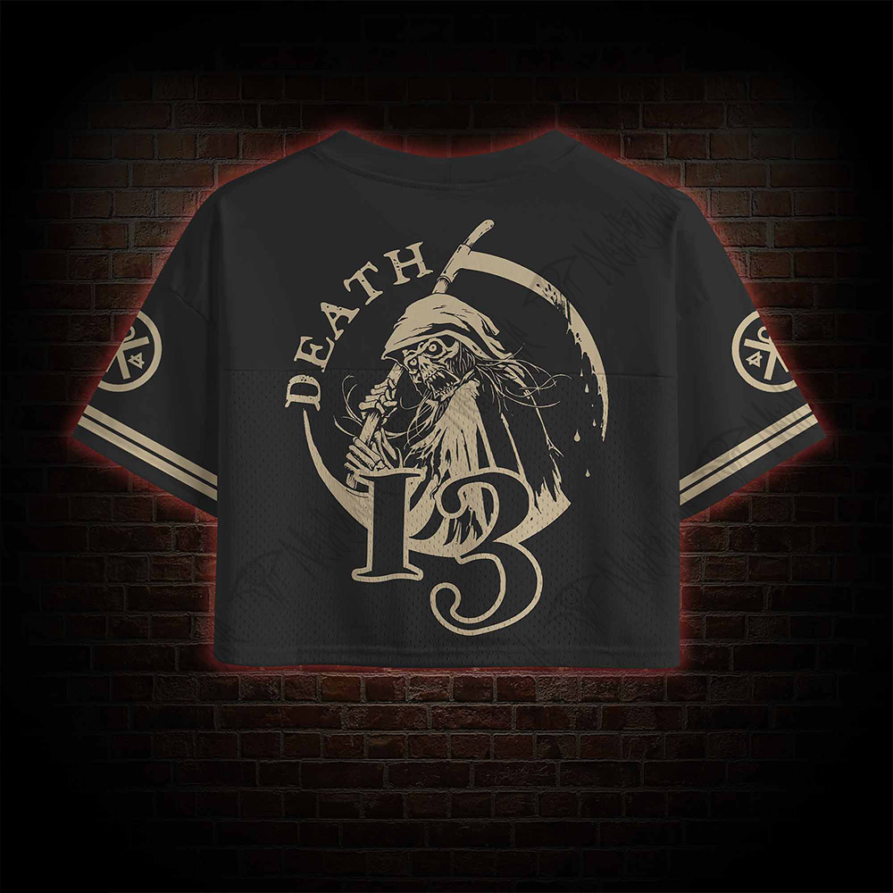 Death in Cloak Tarot Card Crop Sports Jersey