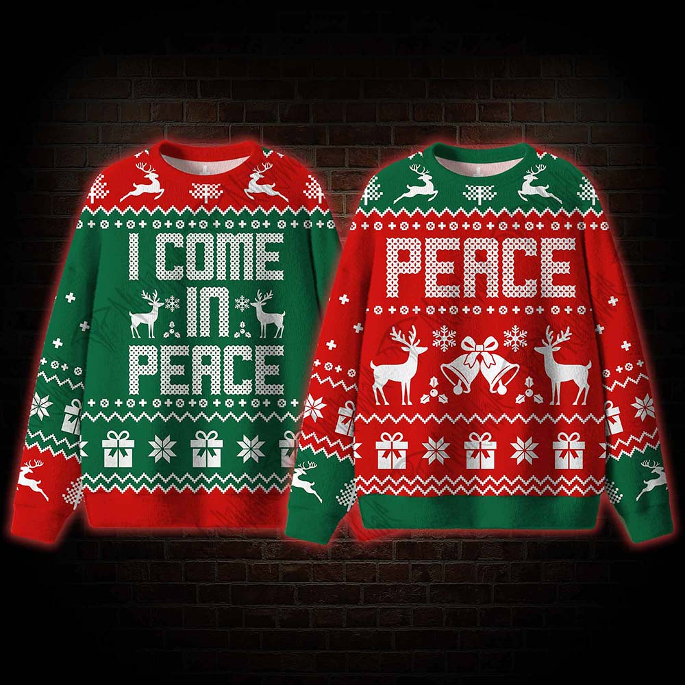 I Come in Peace Ugly Sweatshirts
