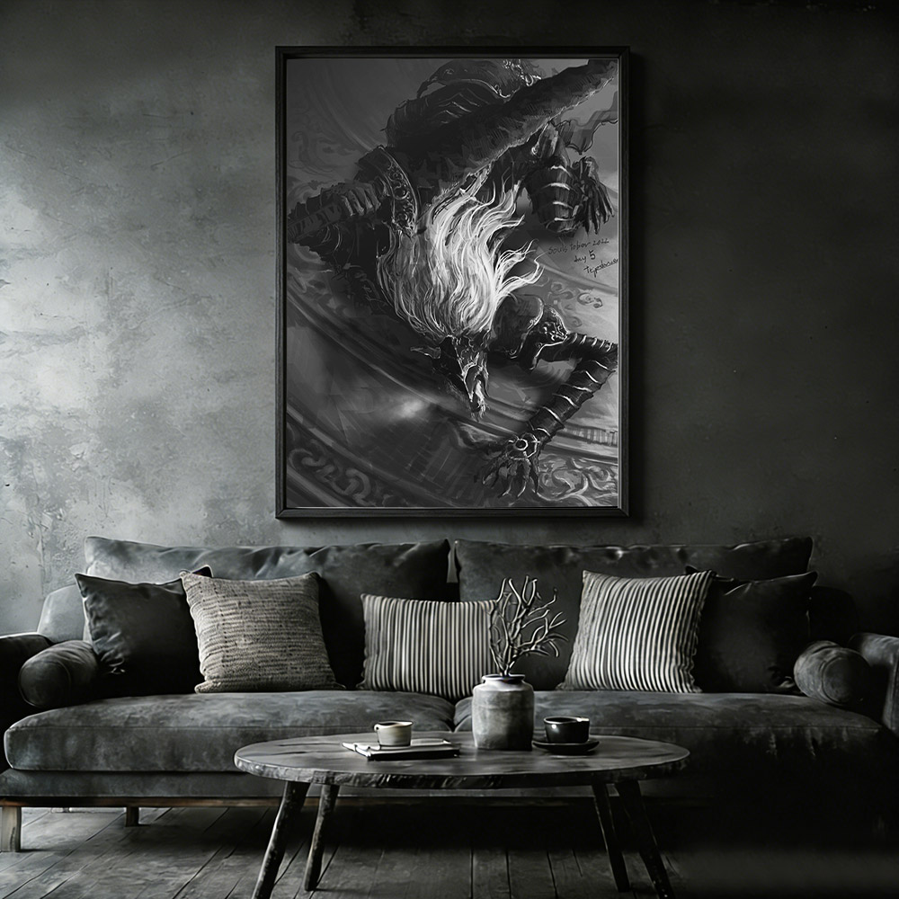 The Black Blade Framed Canvas Print