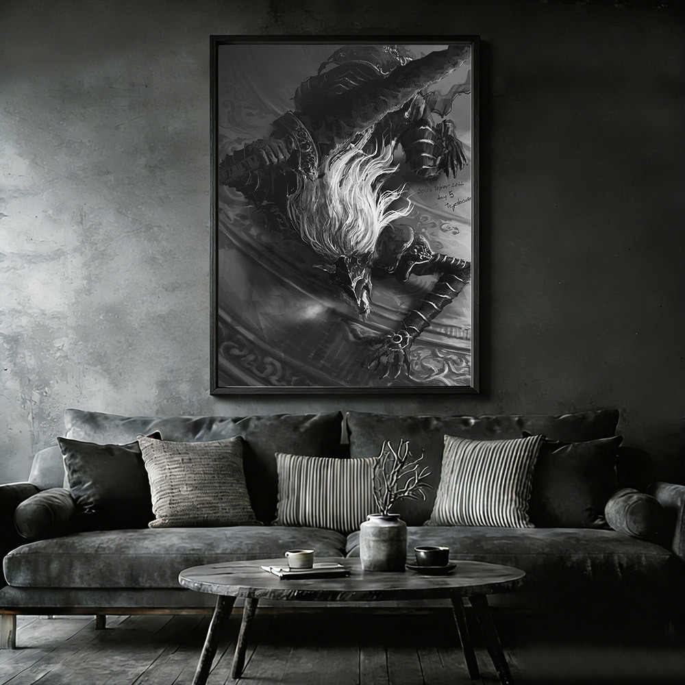 The Black Blade Framed Canvas Print