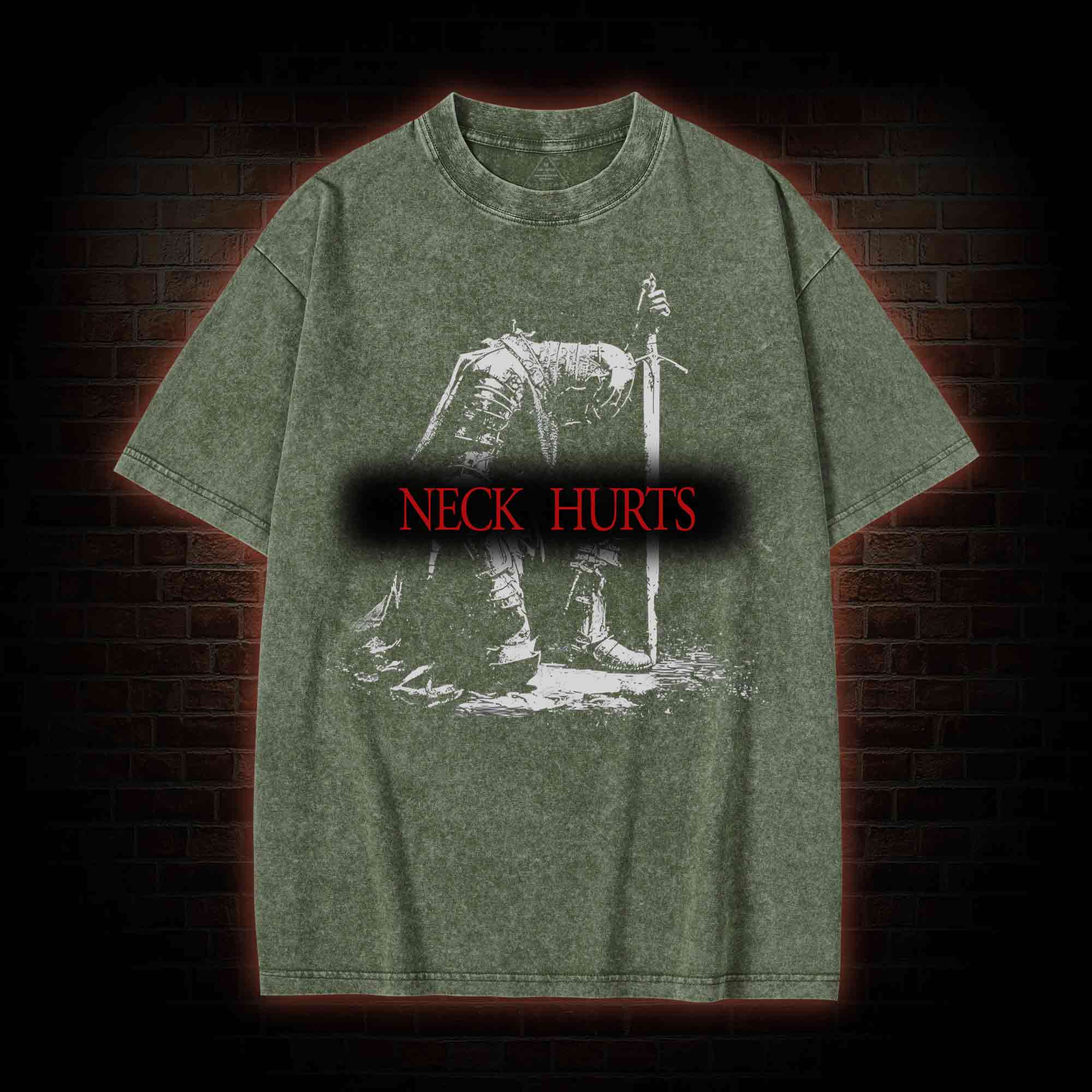 Neck Hurts Washed T-shirt