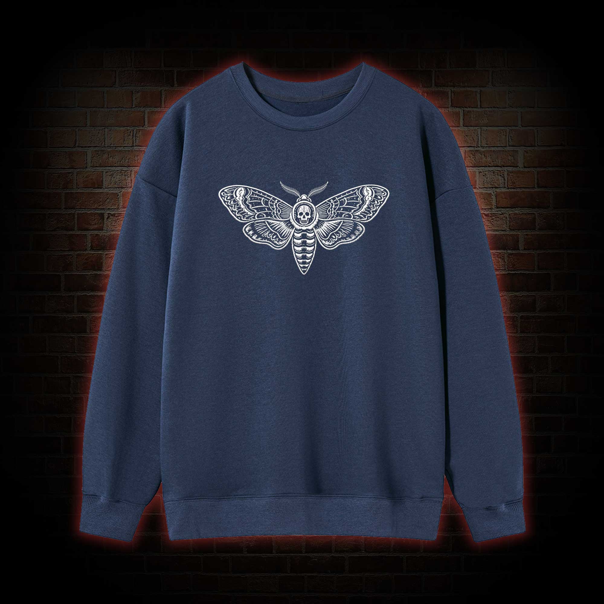 Moth Skull Embroidered Sweatshirt