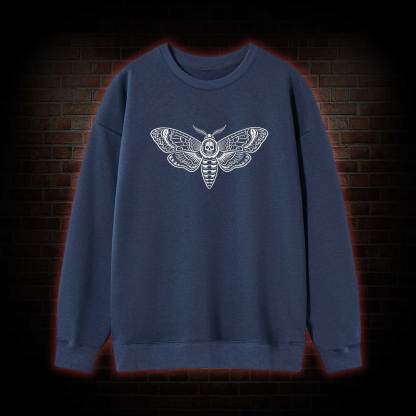 Moth Skull Embroidered Sweatshirt