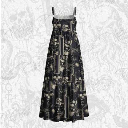 Black Swordsman Wide Straps Maxi Dress
