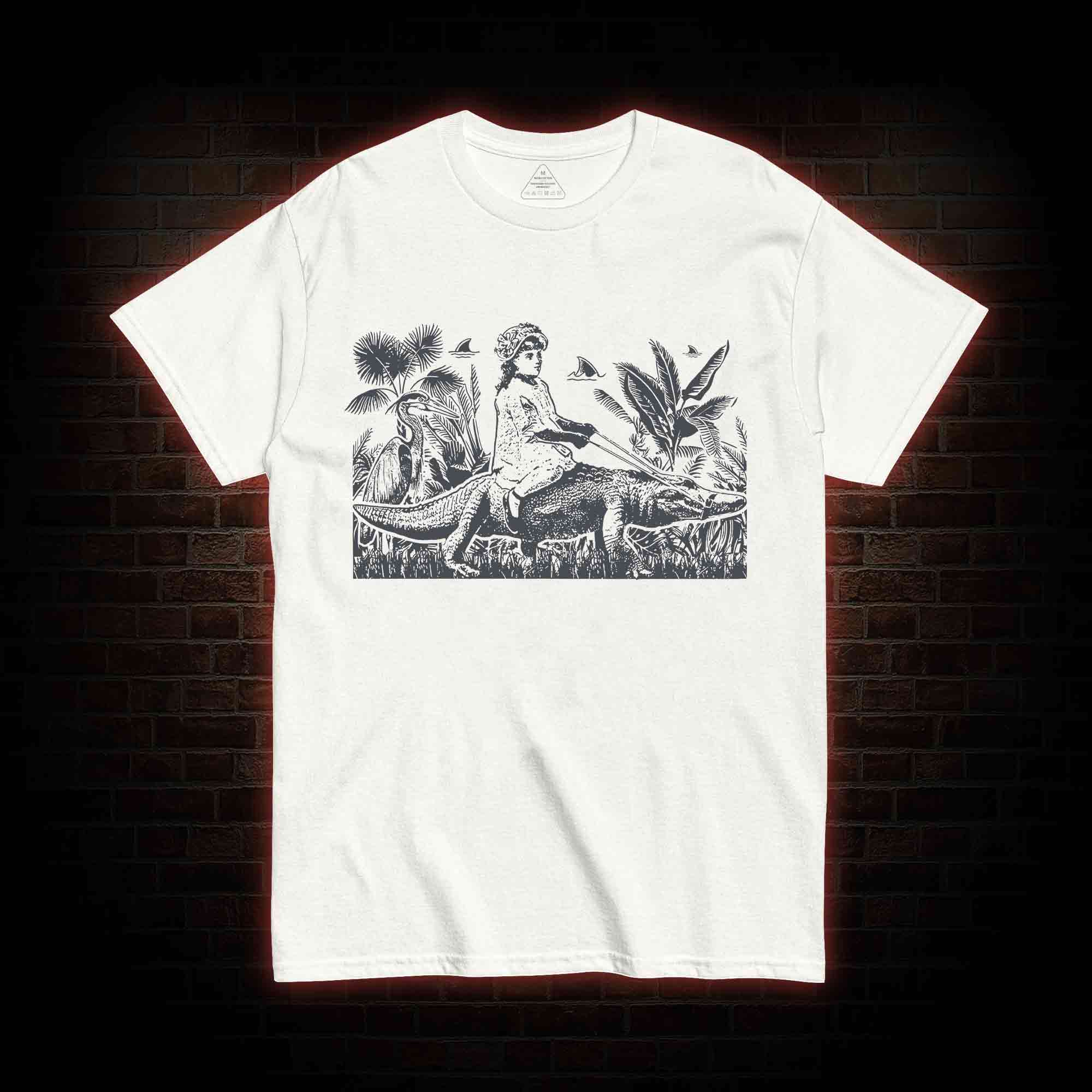 Girl Riding Alligator T-shirt