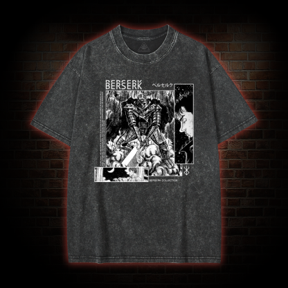 Berserk Black & White Art Washed T-shirt