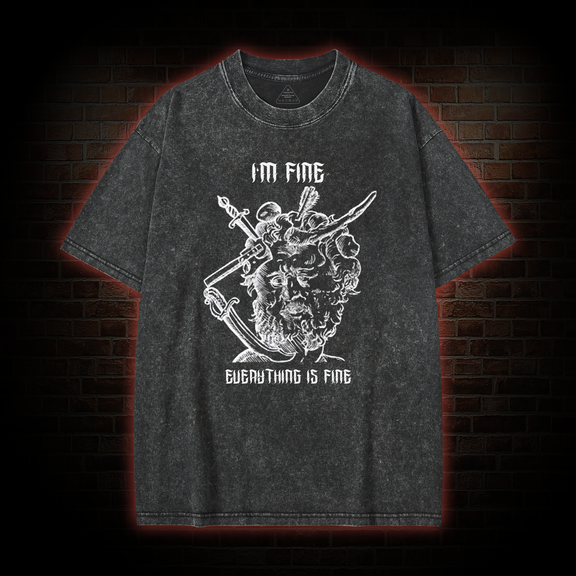 Sarcastic Fine Statue Washed T-shirt