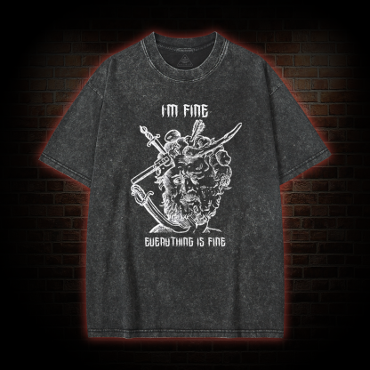 Sarcastic Fine Statue Washed T-shirt