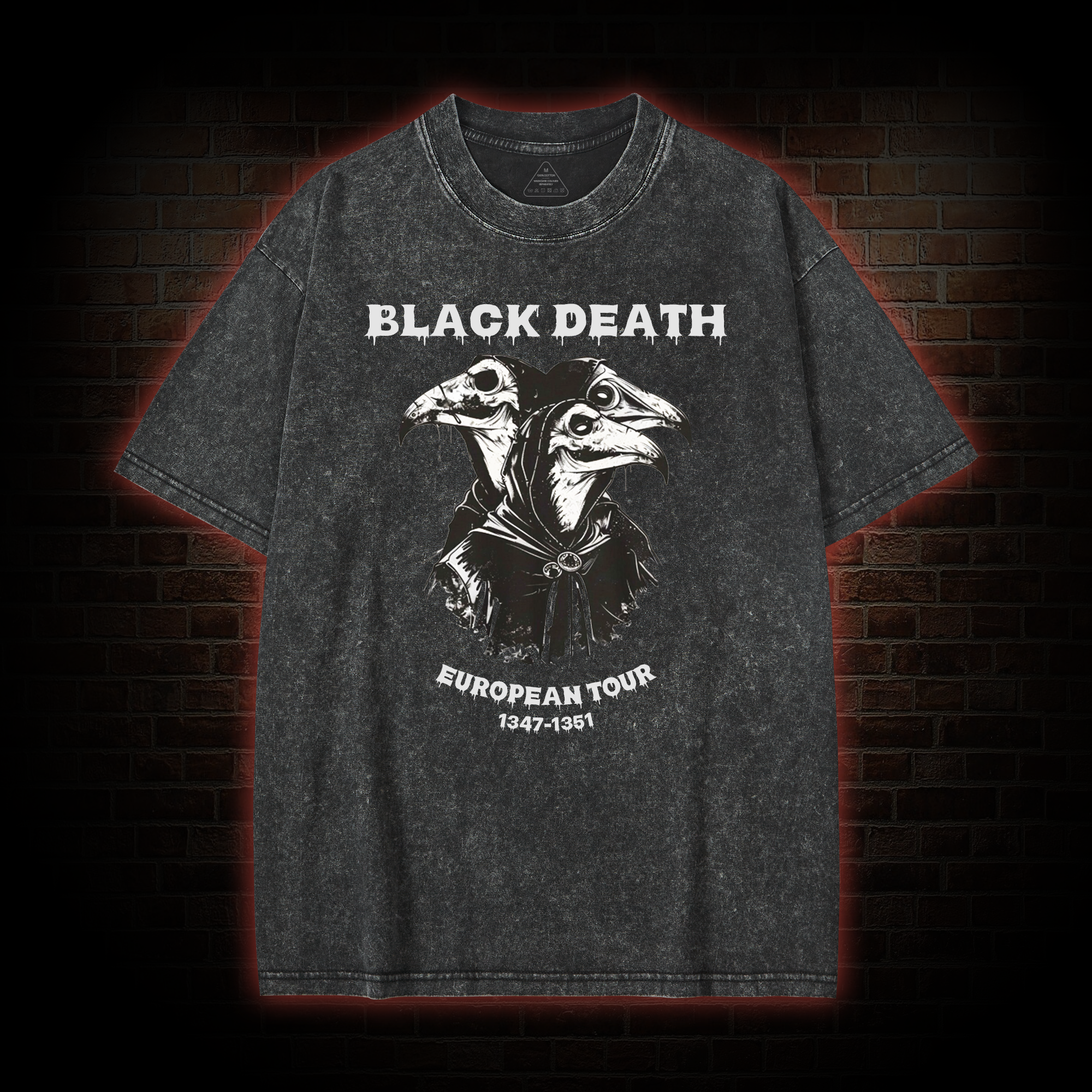Black Death 1347 - 1351 Washed T-shirt