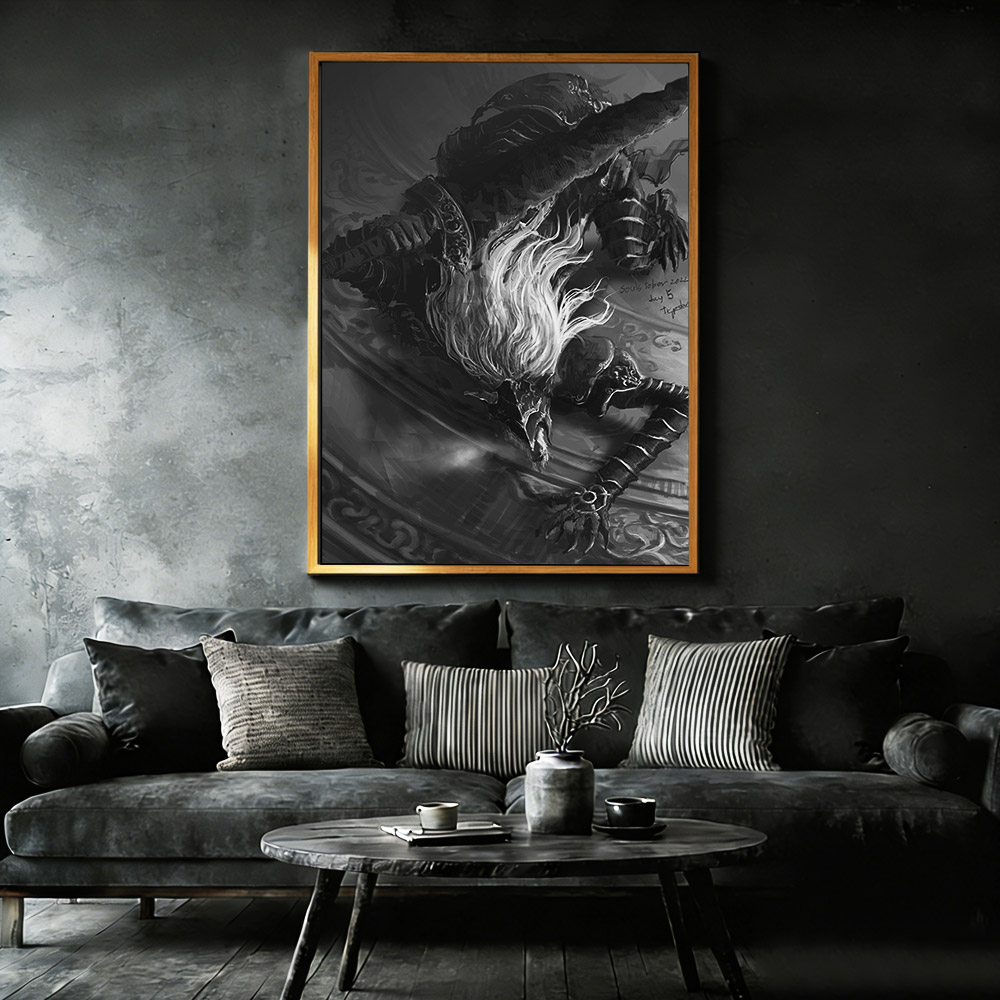 The Black Blade Framed Canvas Print