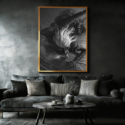 The Black Blade Framed Canvas Print