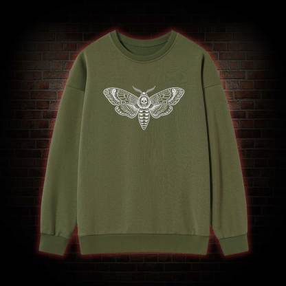 Moth Skull Embroidered Sweatshirt