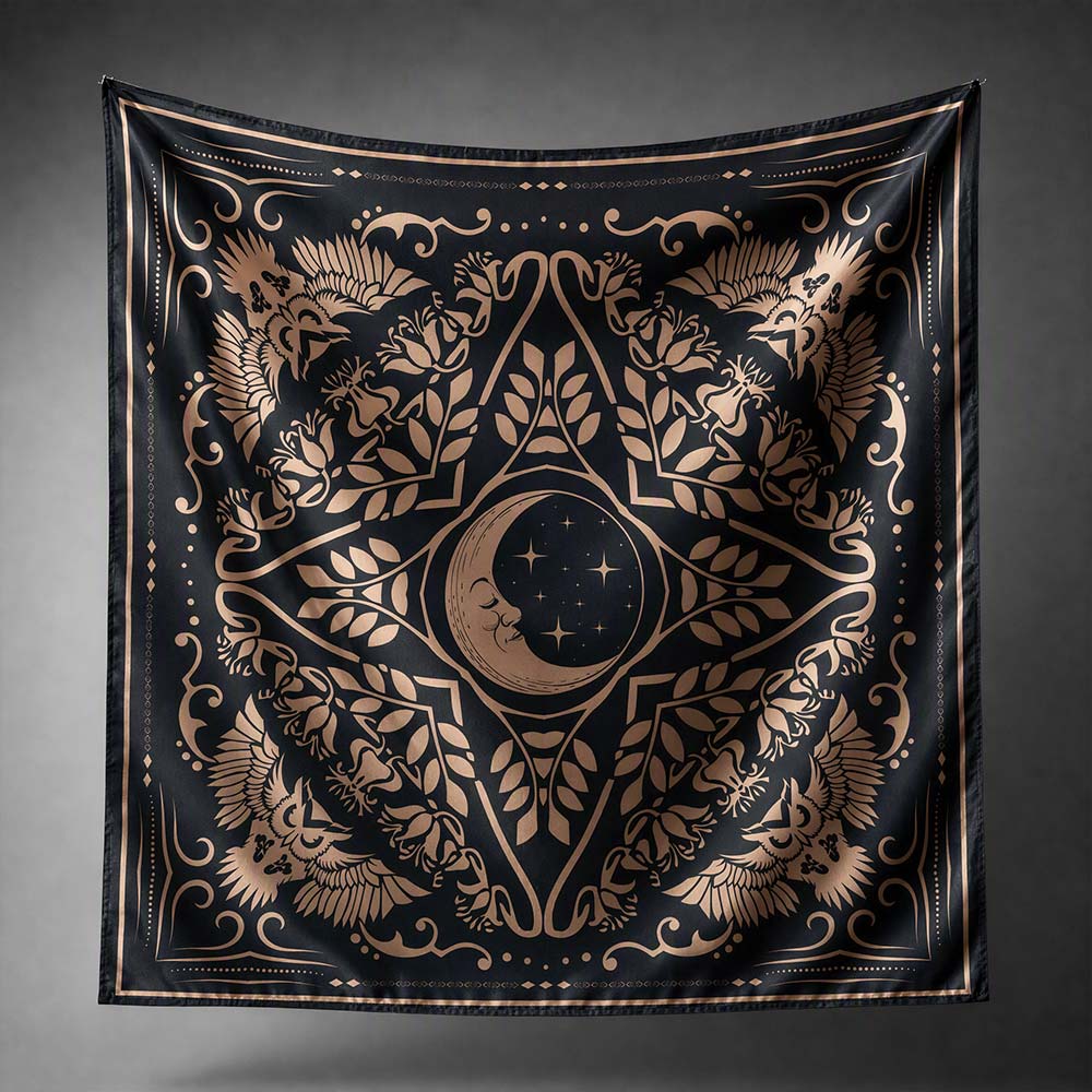 Celestial Crescent Square Scarf