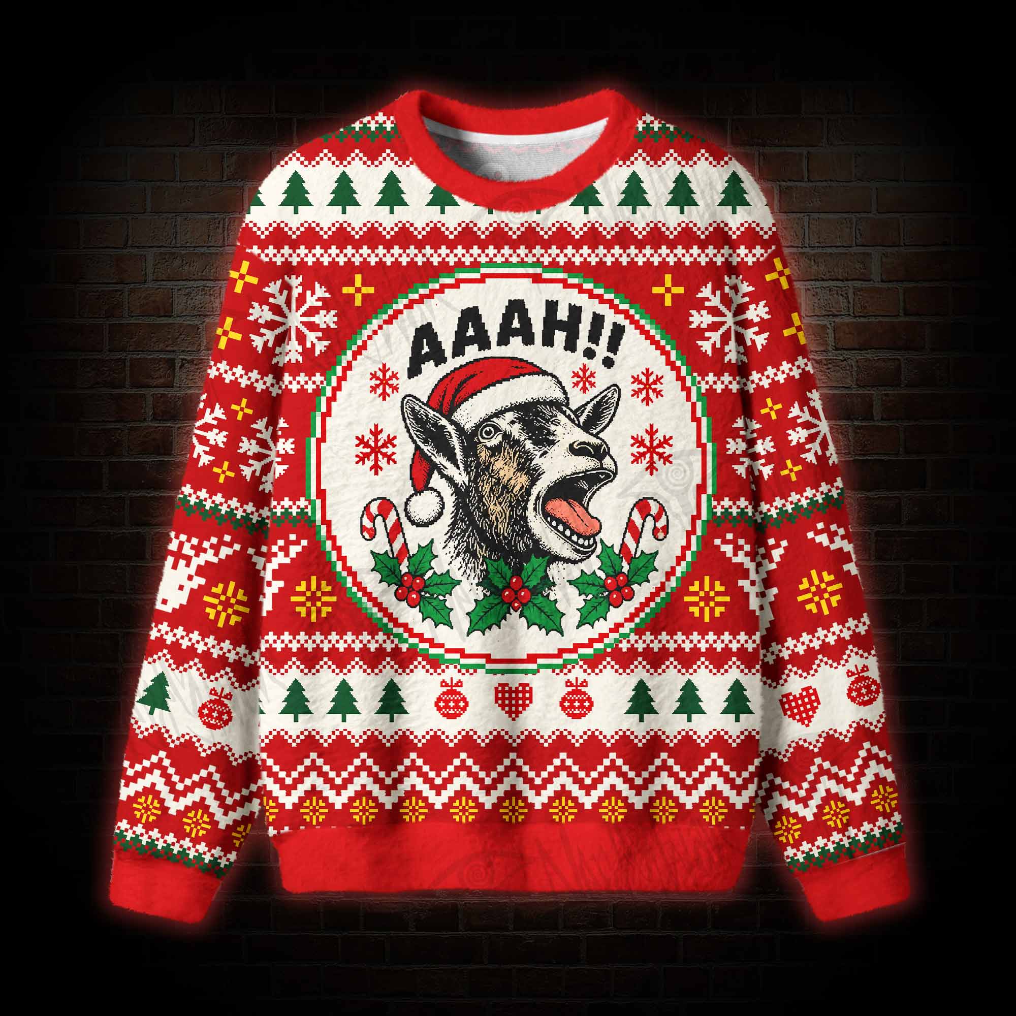 The Screaming Goat Christmas Ugly Sweatshirts