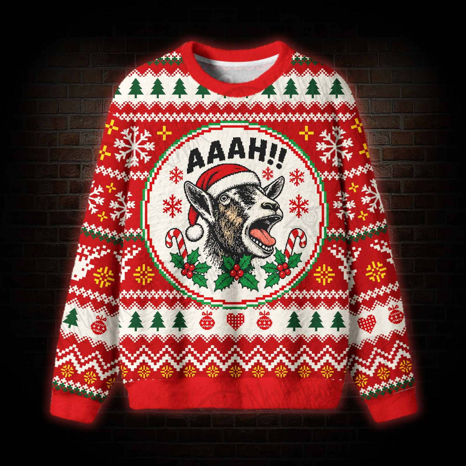 The Screaming Goat Christmas Ugly Sweatshirts