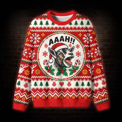 The Screaming Goat Christmas Ugly Sweatshirts