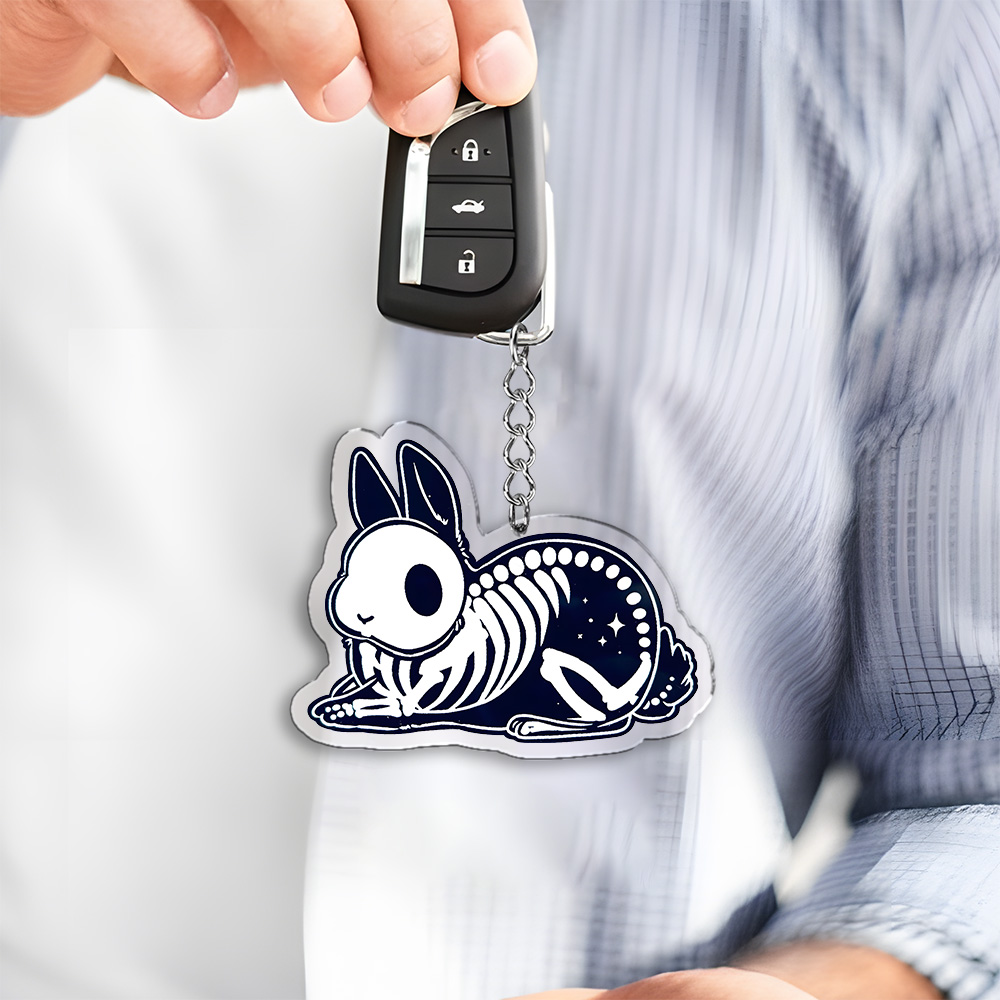 Skeleton Rabbit 1pc Keychain