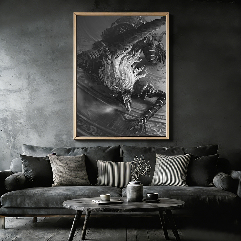 The Black Blade Framed Canvas Print