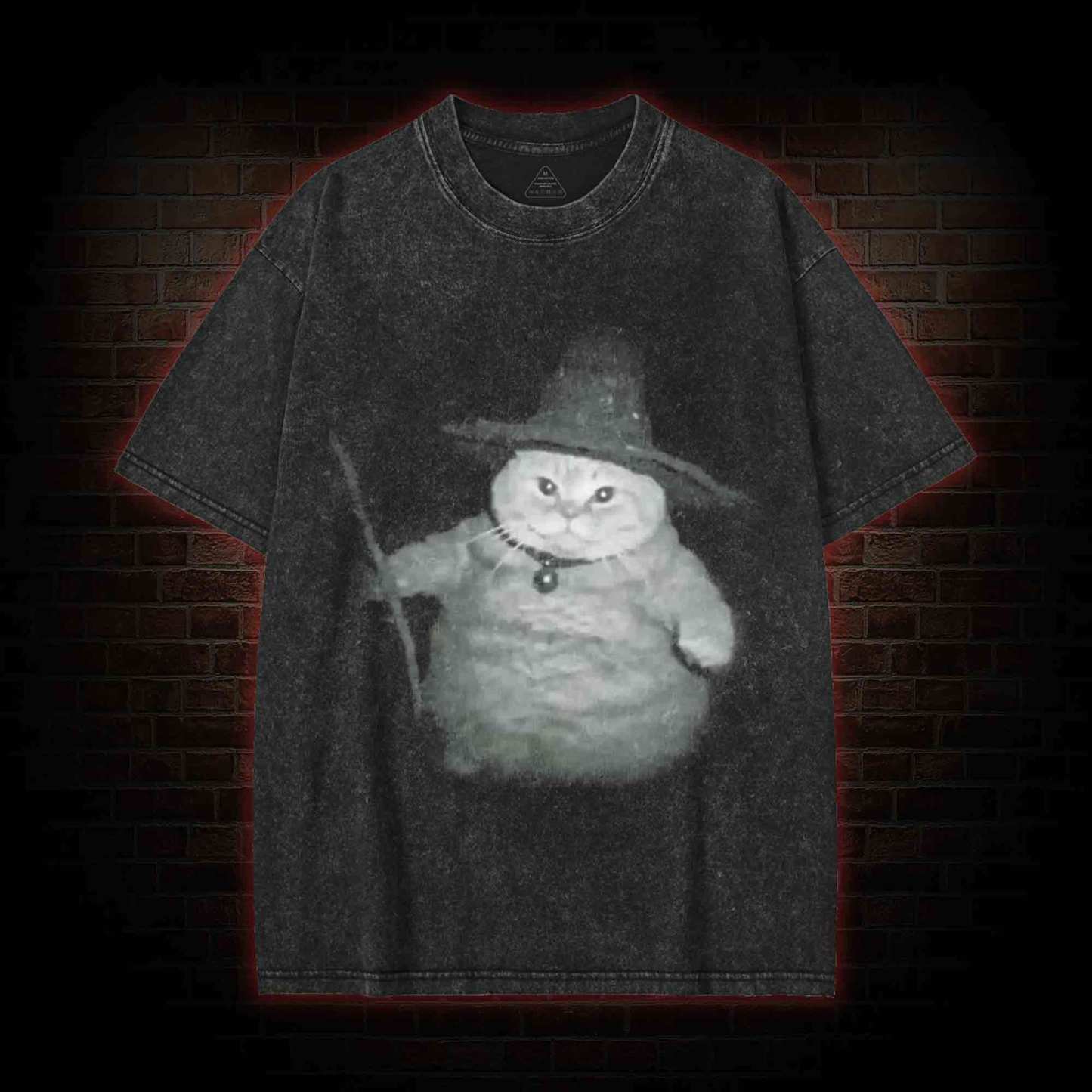 Wizard Cat Vintage Washed T-shirt