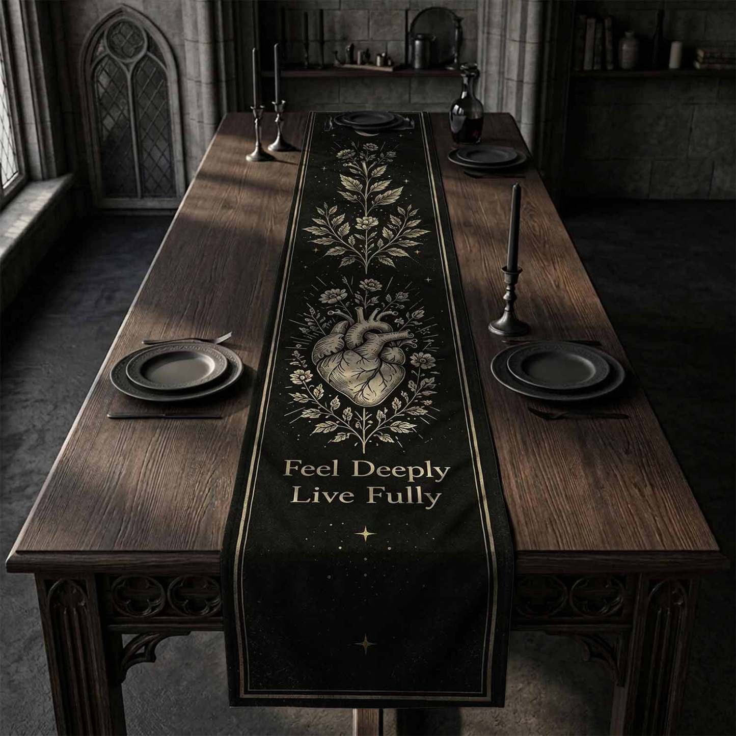 Feel Deeply Live Fully Table Runner