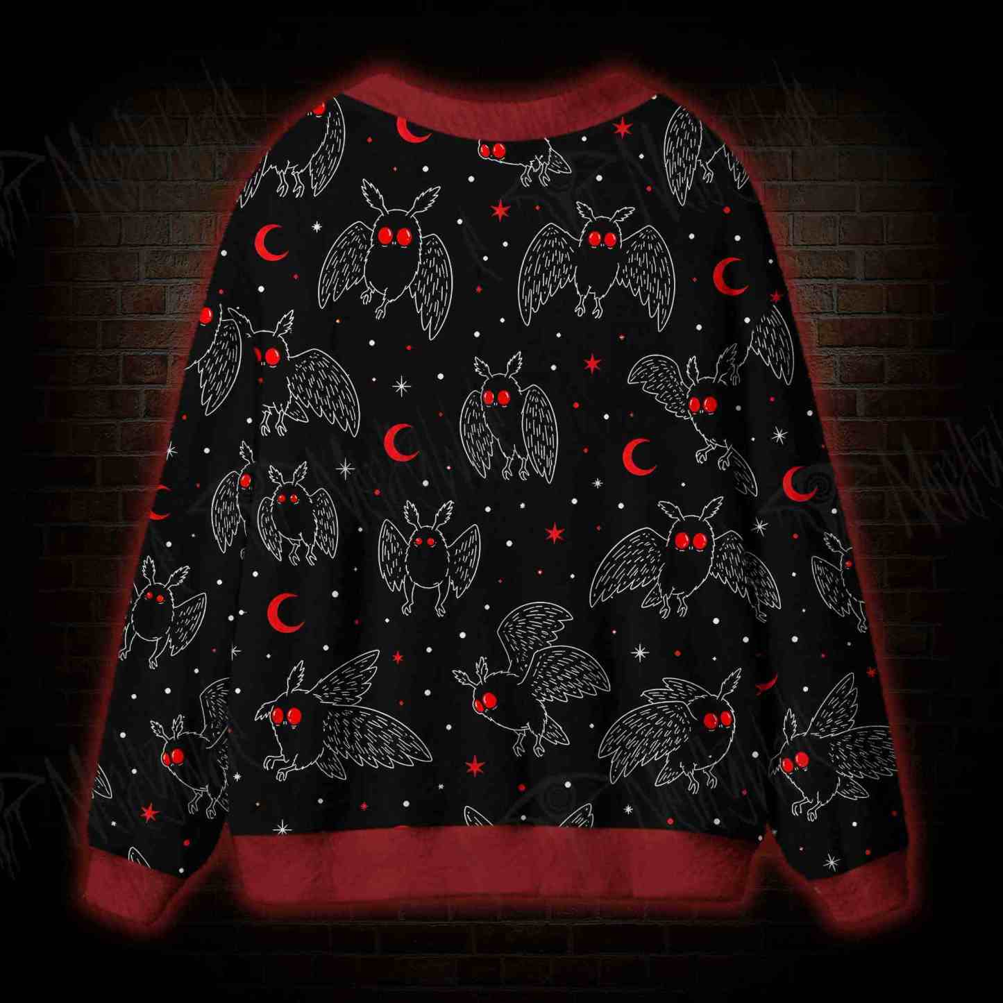 Crimson Moth Night Cardigan Sweater