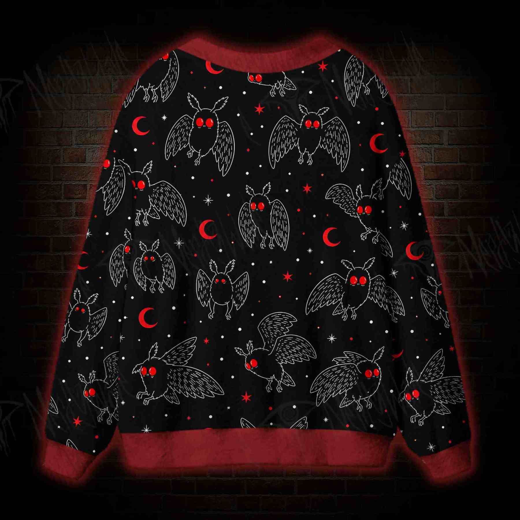 Crimson Moth Night Cardigan Sweater