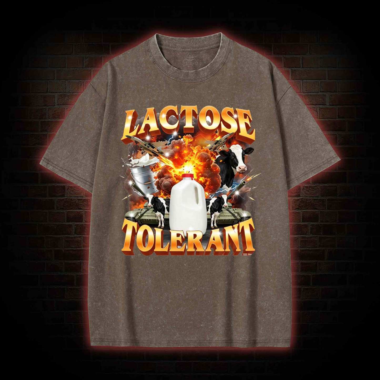 Lactose Tolerant Vintage Graphic Washed T-shirt