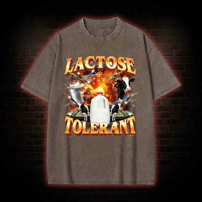 Lactose Tolerant Vintage Graphic Washed T-shirt