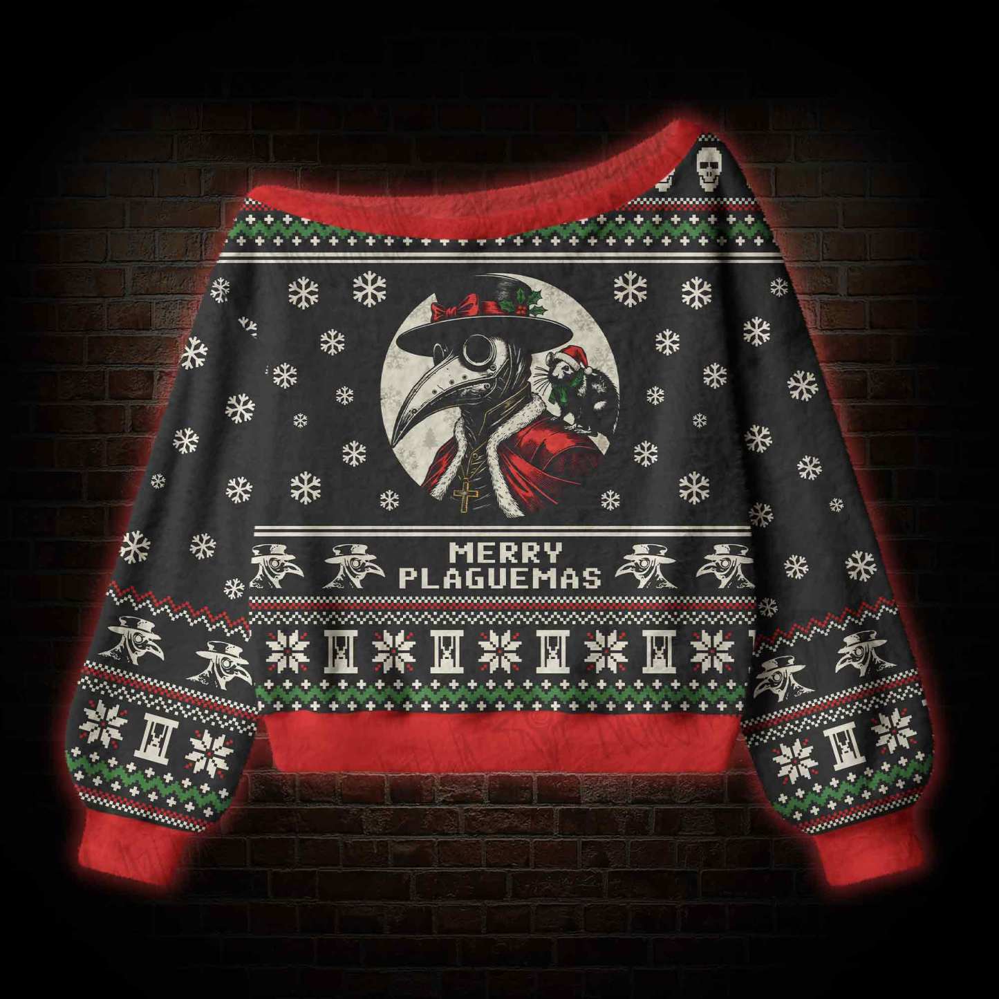 Merry Plaguemas Off Shoulder Ugly Sweater