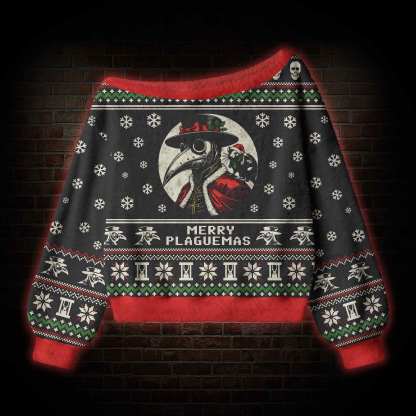 Merry Plaguemas Off Shoulder Ugly Sweater