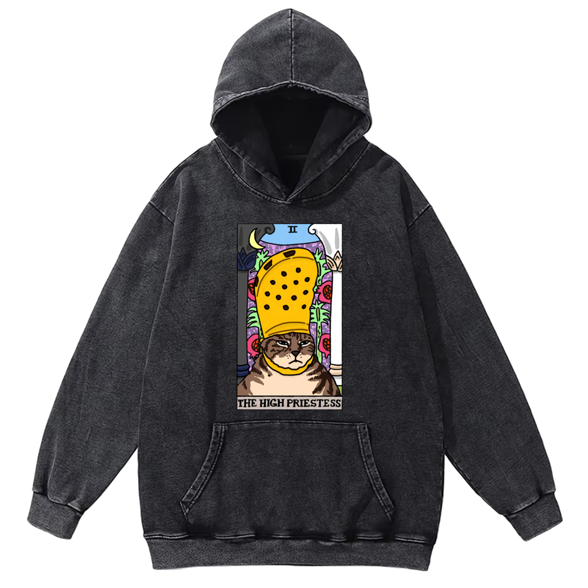The High Priestess Cat Washed Hoodie