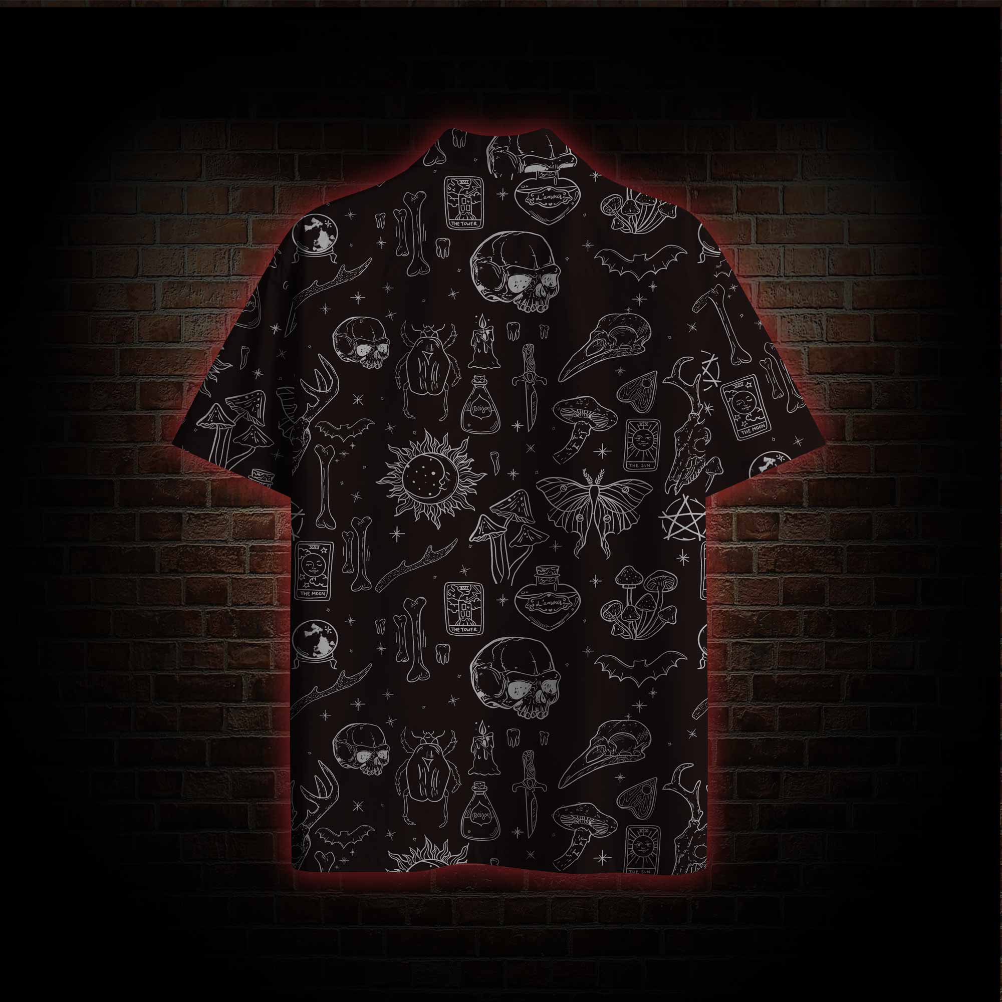 Mystical Symbols and Skulls Hawaiian Shirt