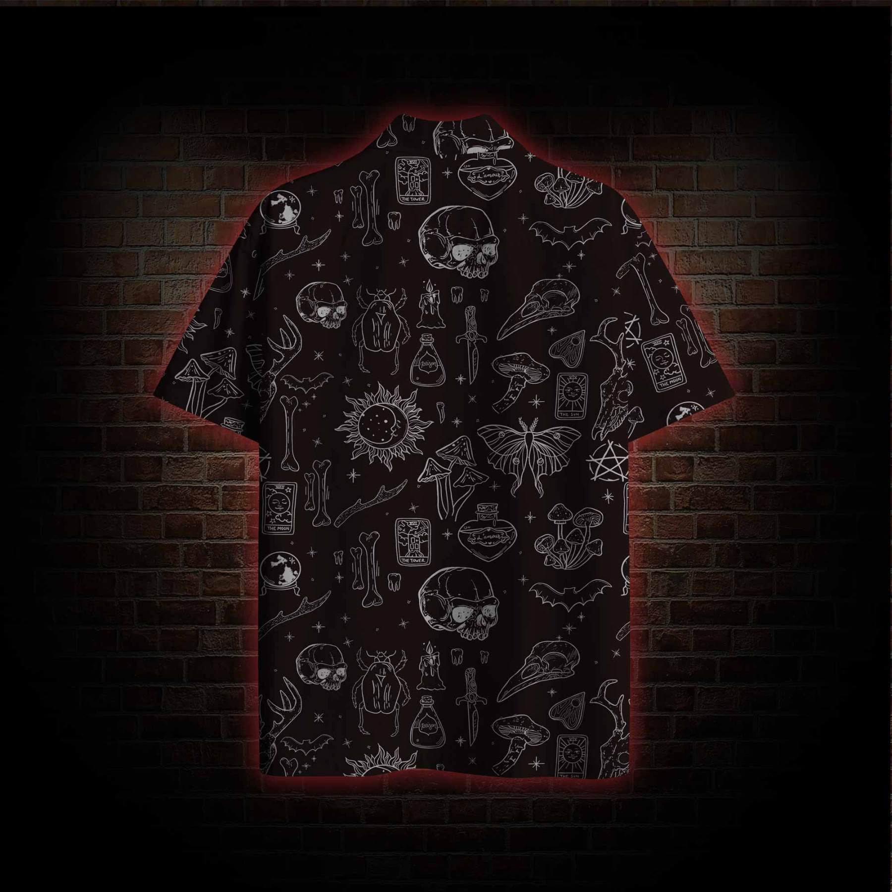 Mystical Symbols and Skulls Hawaiian Shirt