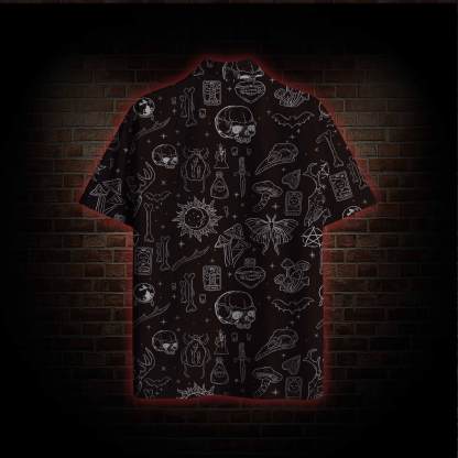 Mystical Symbols and Skulls Hawaiian Shirt