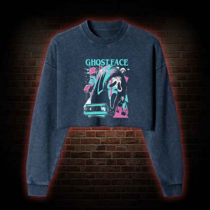 What's Your Favortie Scary Movie? Horror Washed Cropped Sweatshirts