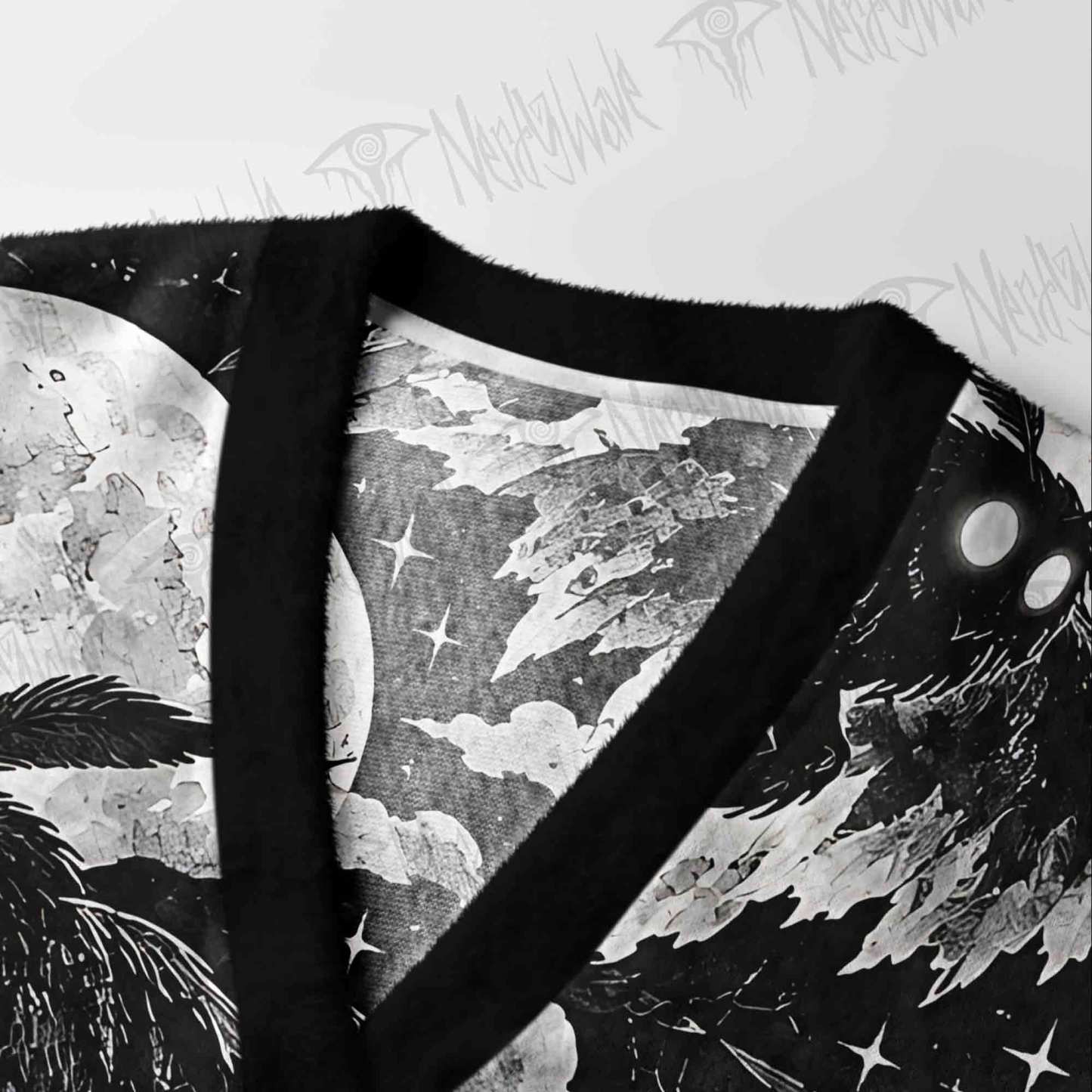Moonlit Mothman Forest Cardigan Sweater