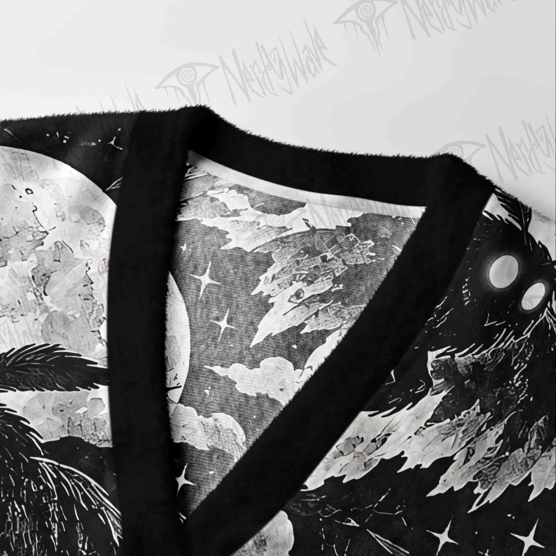Moonlit Mothman Forest Cardigan Sweater
