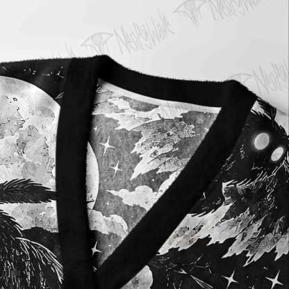 Moonlit Mothman Forest Cardigan Sweater
