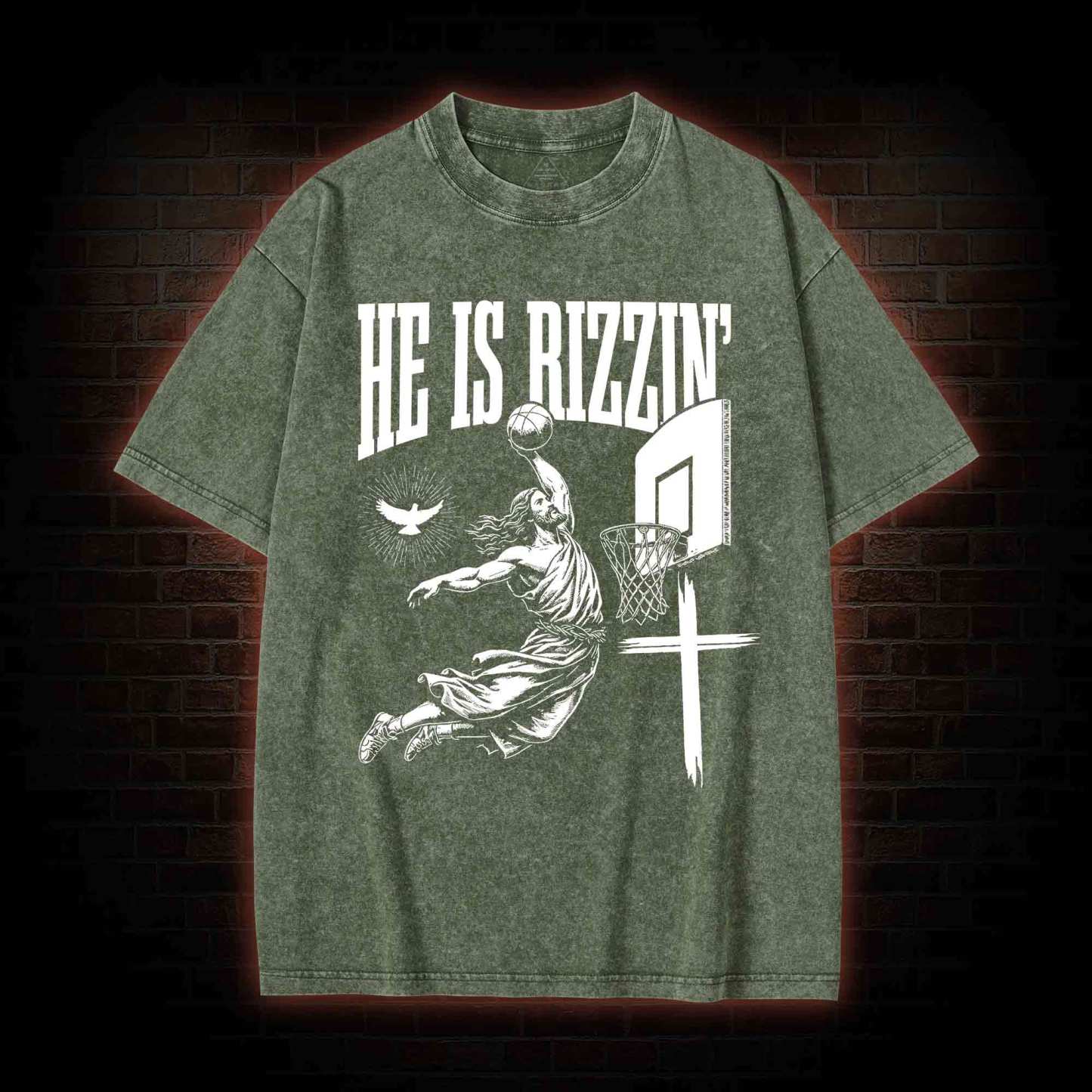 He Is Rizzin' Washed T-shirt