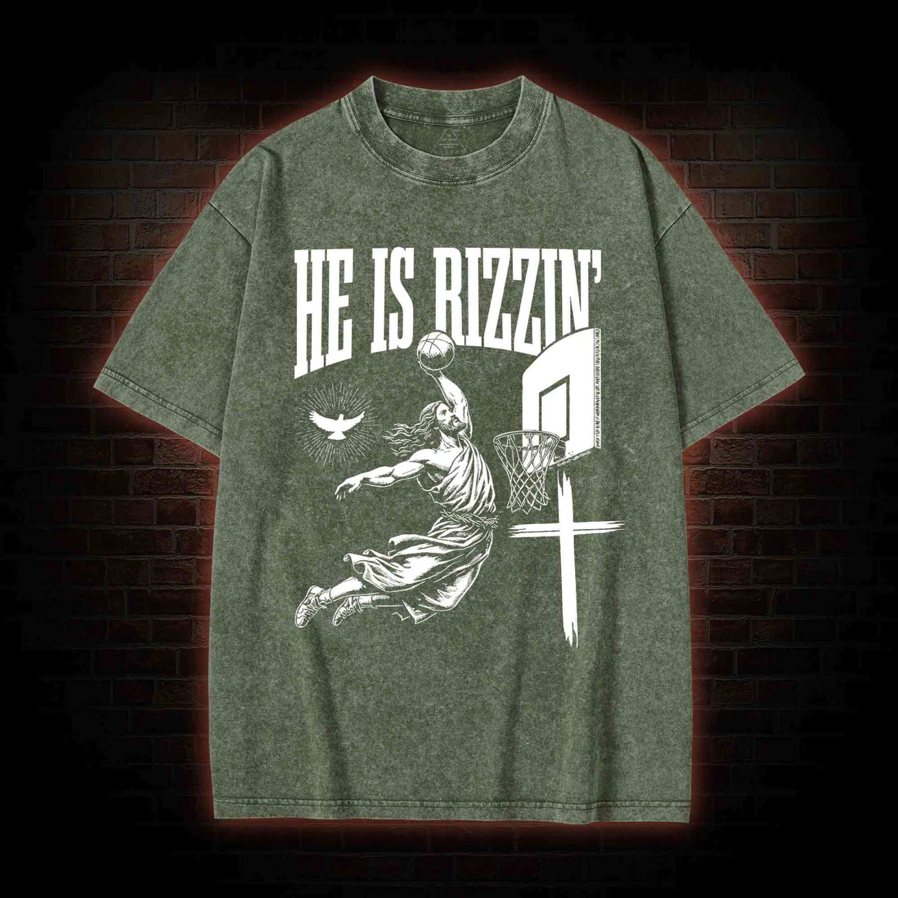 He Is Rizzin' Washed T-shirt