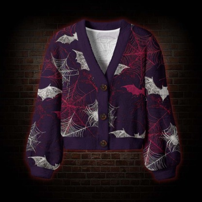 Crimson Bat Webs Women's Cardigan Sweater