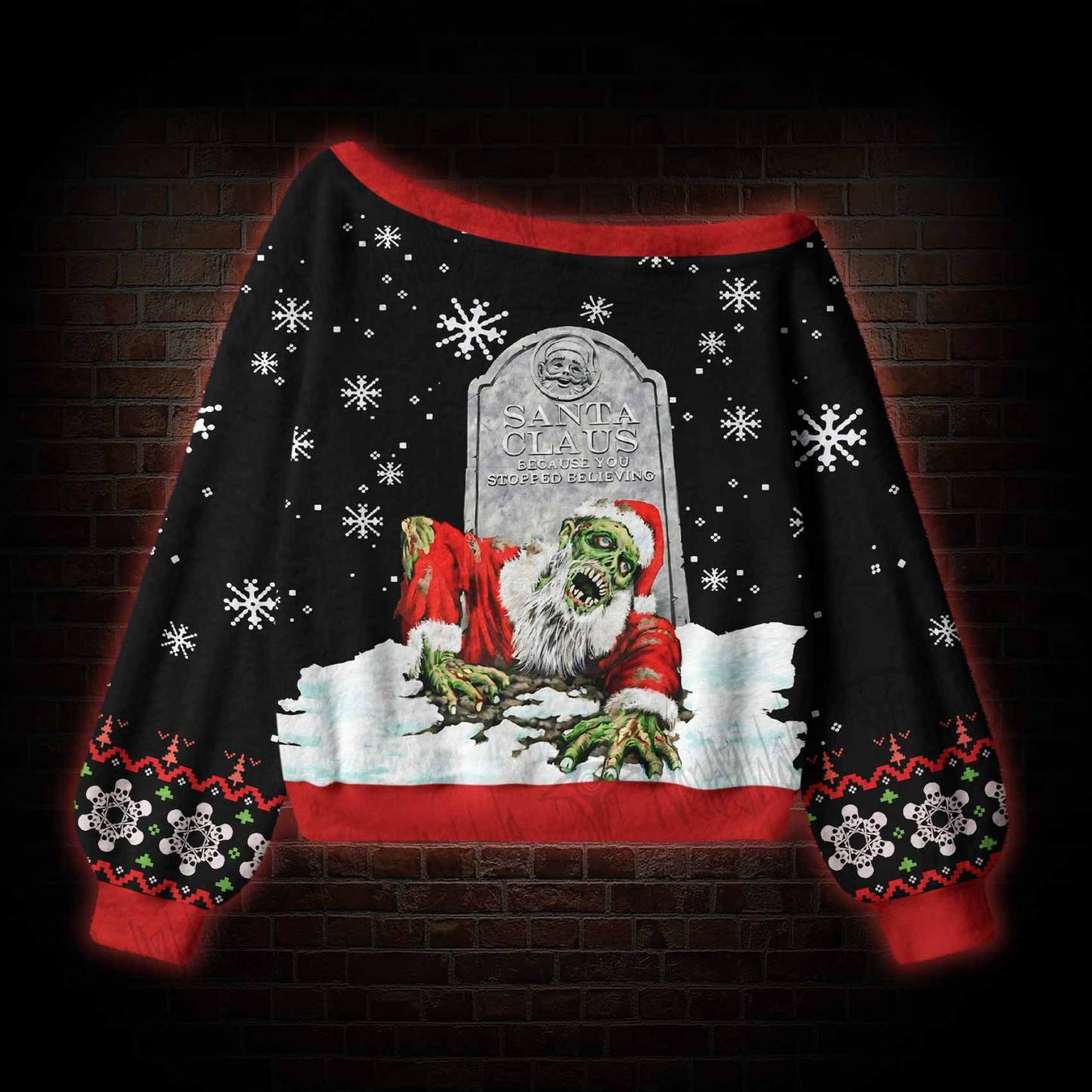 Because You Stopped Believing Off Shoulder Ugly Sweater