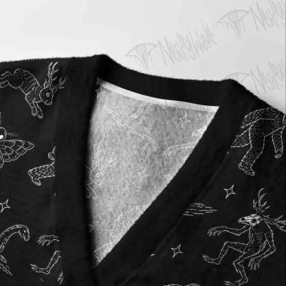 Cryptid UFO Doodle Cardigan Sweater