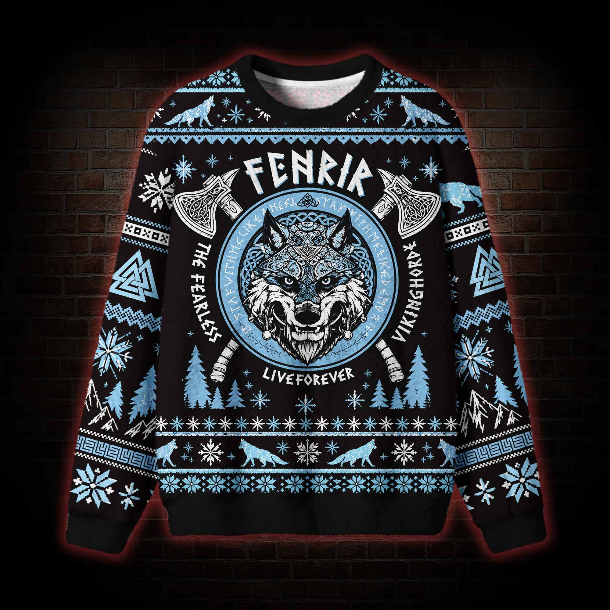 The Fearless Norse Mythology Fenrir Ugly Sweatshirts