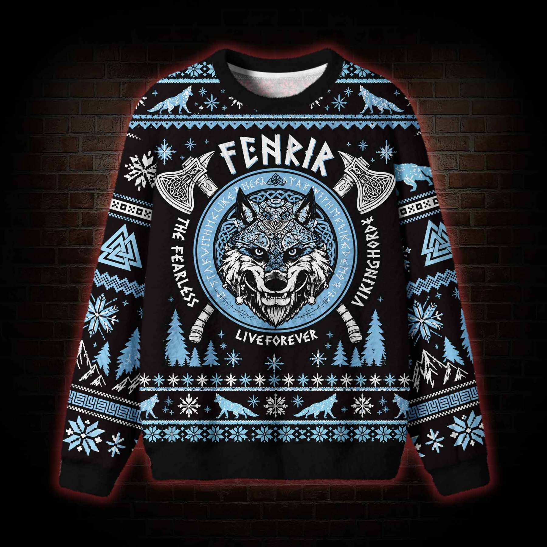 The Fearless Norse Mythology Fenrir Ugly Sweatshirts
