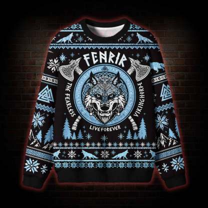 The Fearless Norse Mythology Fenrir Ugly Sweatshirts