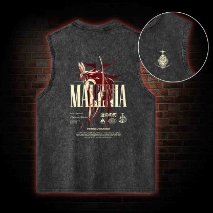 Cursed Goddess Back Print Washed Tank Top